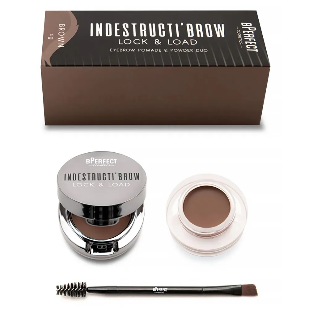 Kit sprancene BPerfect Indestructi`Brow Lock & Load Eyebrow Pomade & Powder Duo Brown
