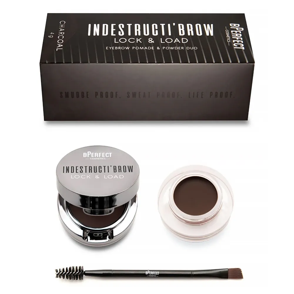 Kit sprancene BPerfect Indestructi`Brow Lock & Load Eyebrow Pomade & Powder Duo Charcoal