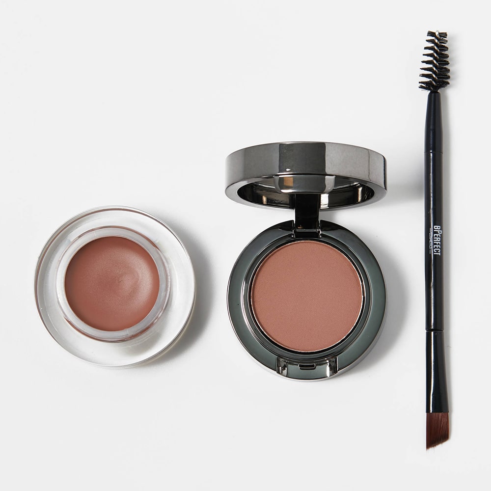 Kit sprancene BPerfect Indestructi`Brow Lock & Load Eyebrow Pomade & Powder Duo Irid Brown