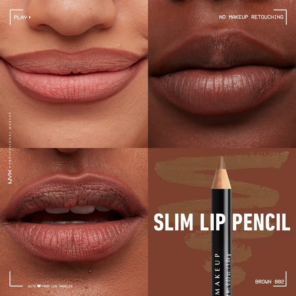 Creion buze NYX Professional Makeup Slim Lip Pencil Brown