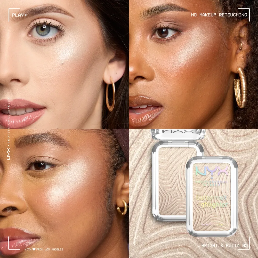 Iluminator pudra NYX Professional Makeup Buttermelt 05 Bright and Butta