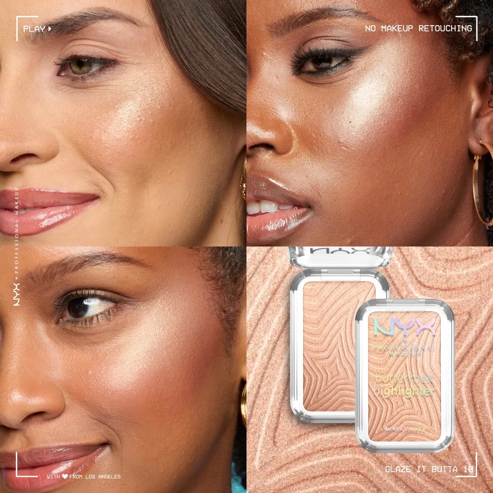 Iluminator pudra NYX Professional Makeup Buttermelt 10 Glaze It Butta