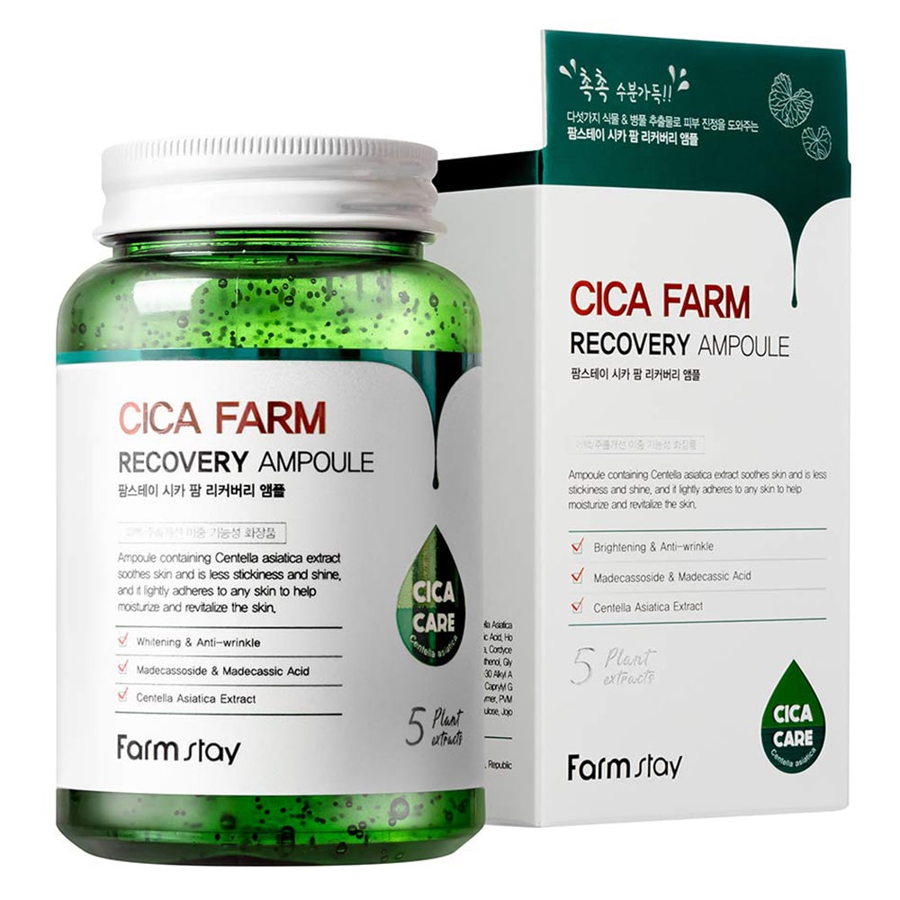 Ser Reparator Hidratant & Calmant Farmstay Cica Farm Recovery Ampoule