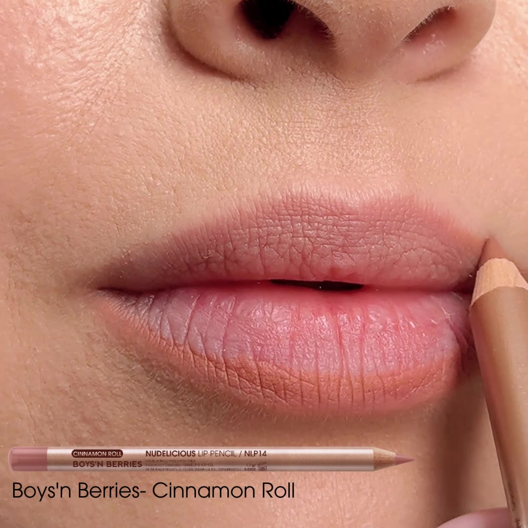 Video Creion Buze Boys`n Berries Nudelicious Lip Pencil Cinnamon Roll