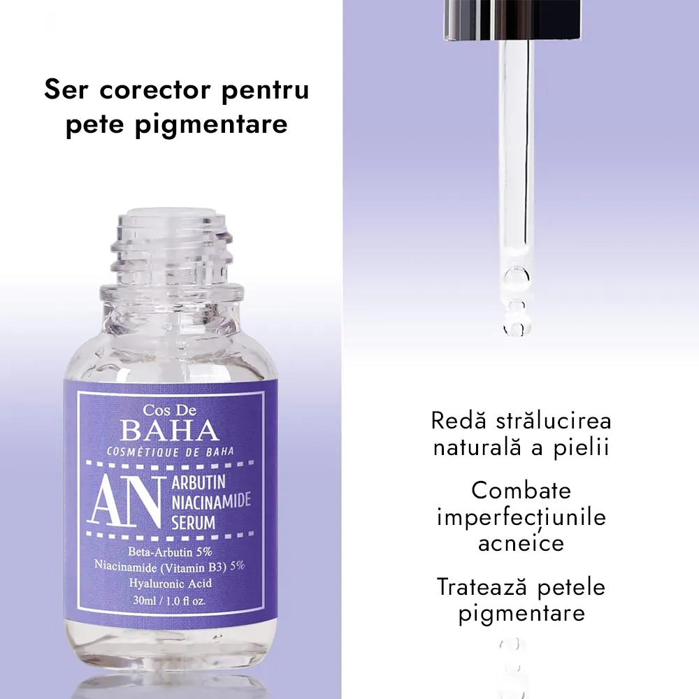 Ser cu Arbutin si Niacinamide Cos De Baha Arbutin - Niacinamide Serum AN