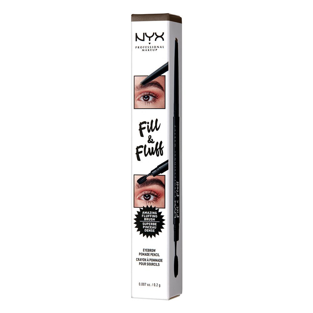 Creion 2 in 1 NYX Professional Makeup Fill & Fluff Eyebrow Pomade Pencil Ash Brown