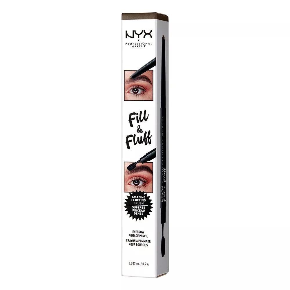Creion 2 in 1 NYX Professional Makeup Fill & Fluff Eyebrow Pomade Pencil Ash Brown