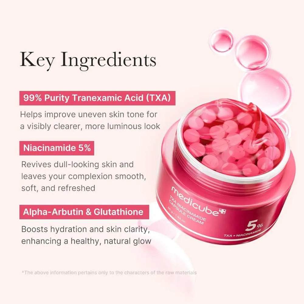 Cremă pentru uniformizarea tenului cu TXA si Niacinamide MEDICUBE TXA Niacinamide Capsule Cream