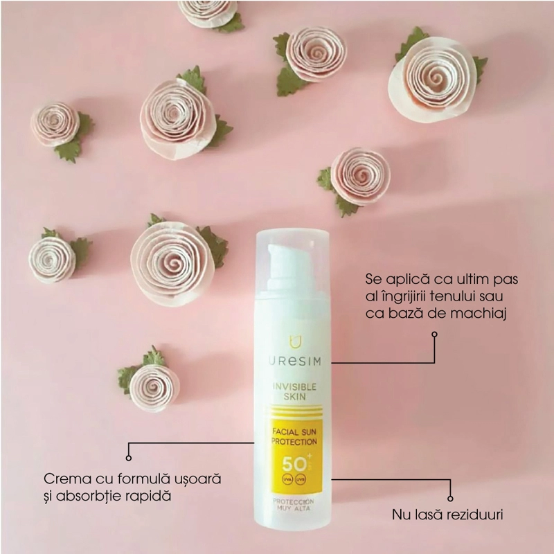 Crema cu Protectie Solara URESIM Invisible Skin Facial SPF50
