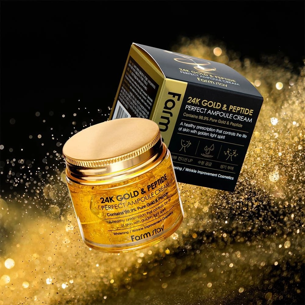 Crema Hranitoare cu Aur 24K & Peptide Farmstay Perfect Ampoule Cream