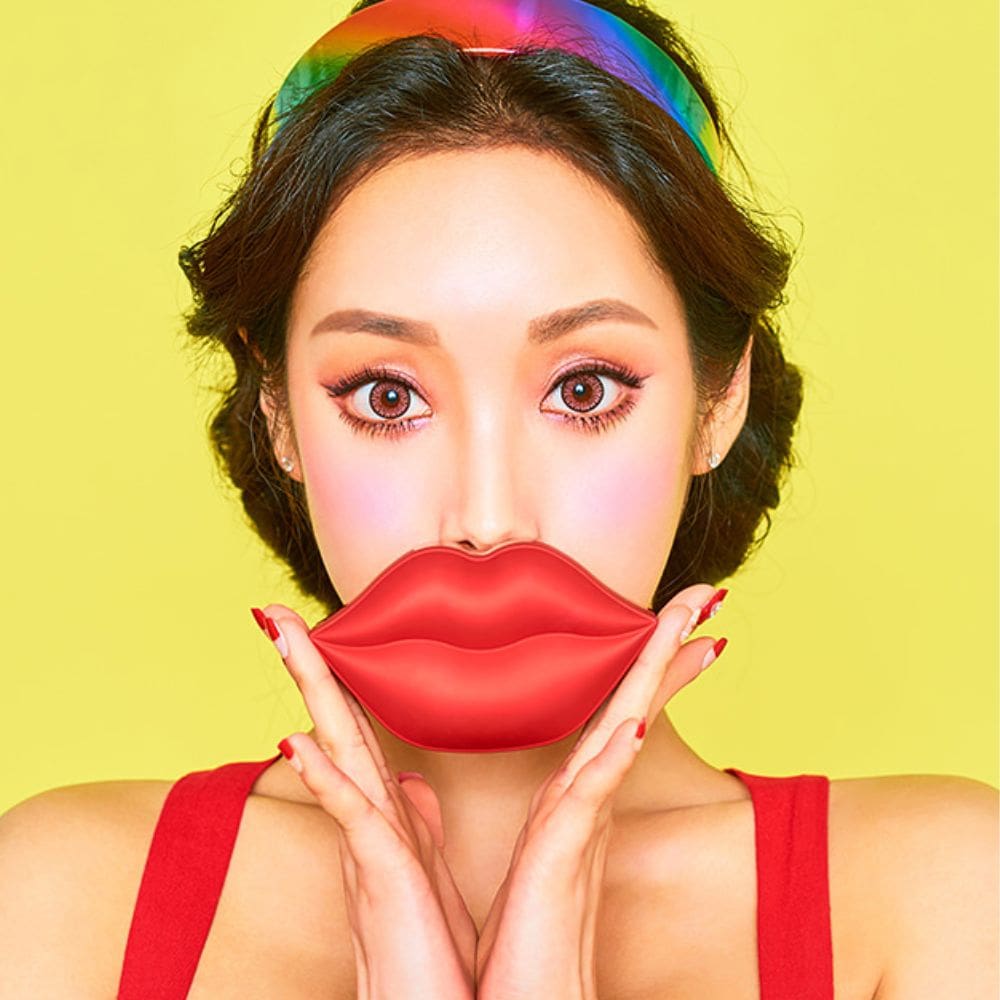 Set 20 de Masti Intens Hidratante pentru Buze Kocostar Premium Romantic Rose Lip Mask 20 Pack