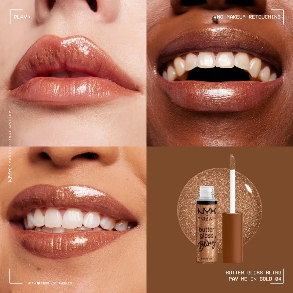 Luciu buze NYX Professional Makeup Butter Gloss Bling PAY ME IN GOLD