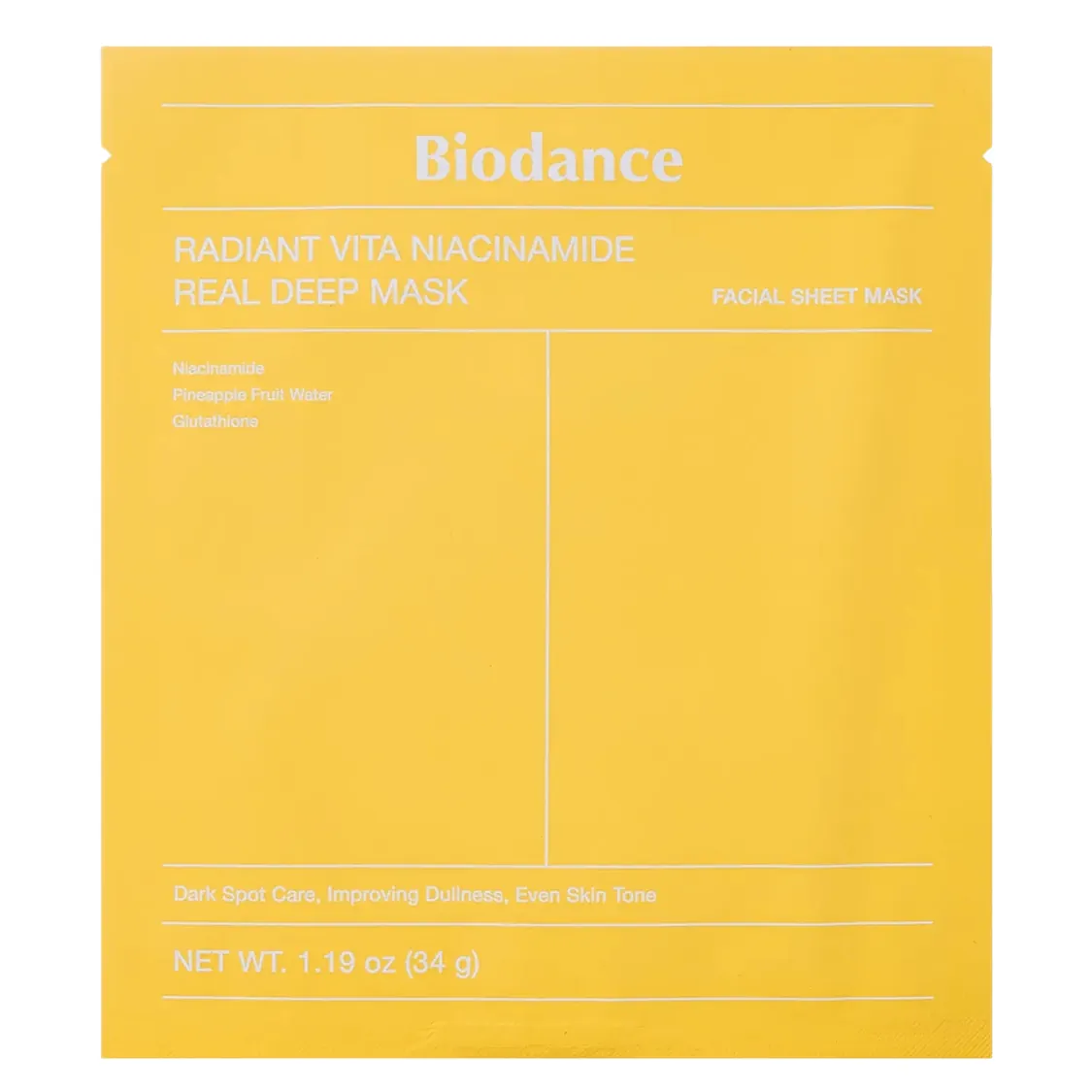 Mască pentru Luminozitate Biodance Radiant Vita Niacinamide Real Deep Mask