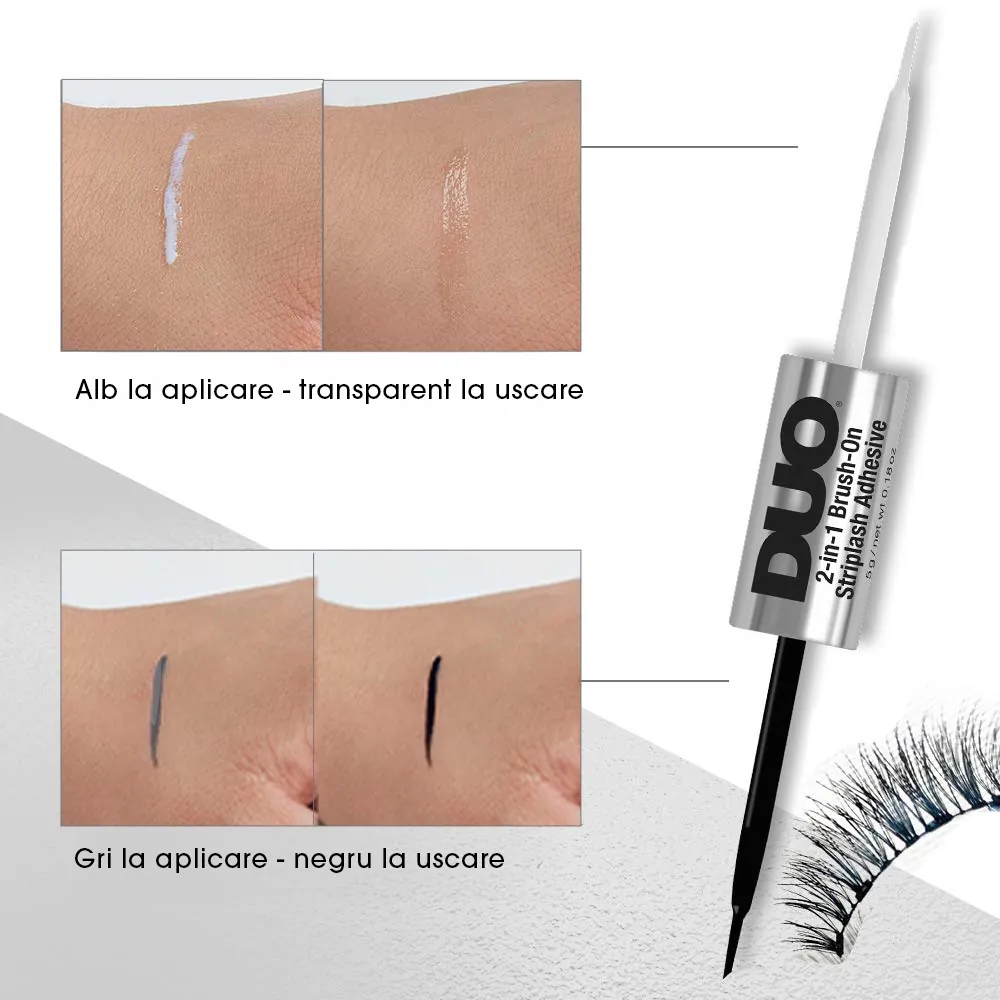 Adeziv pentru Gene False Negru & Transparent DUO 2-in-1 Brush On Adhesive - Dark & Clear