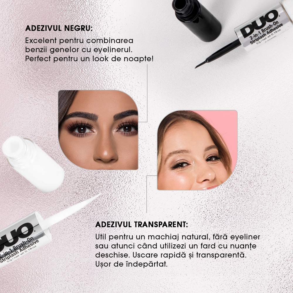 Adeziv pentru Gene False Negru & Transparent DUO 2-in-1 Brush On Adhesive - Dark & Clear