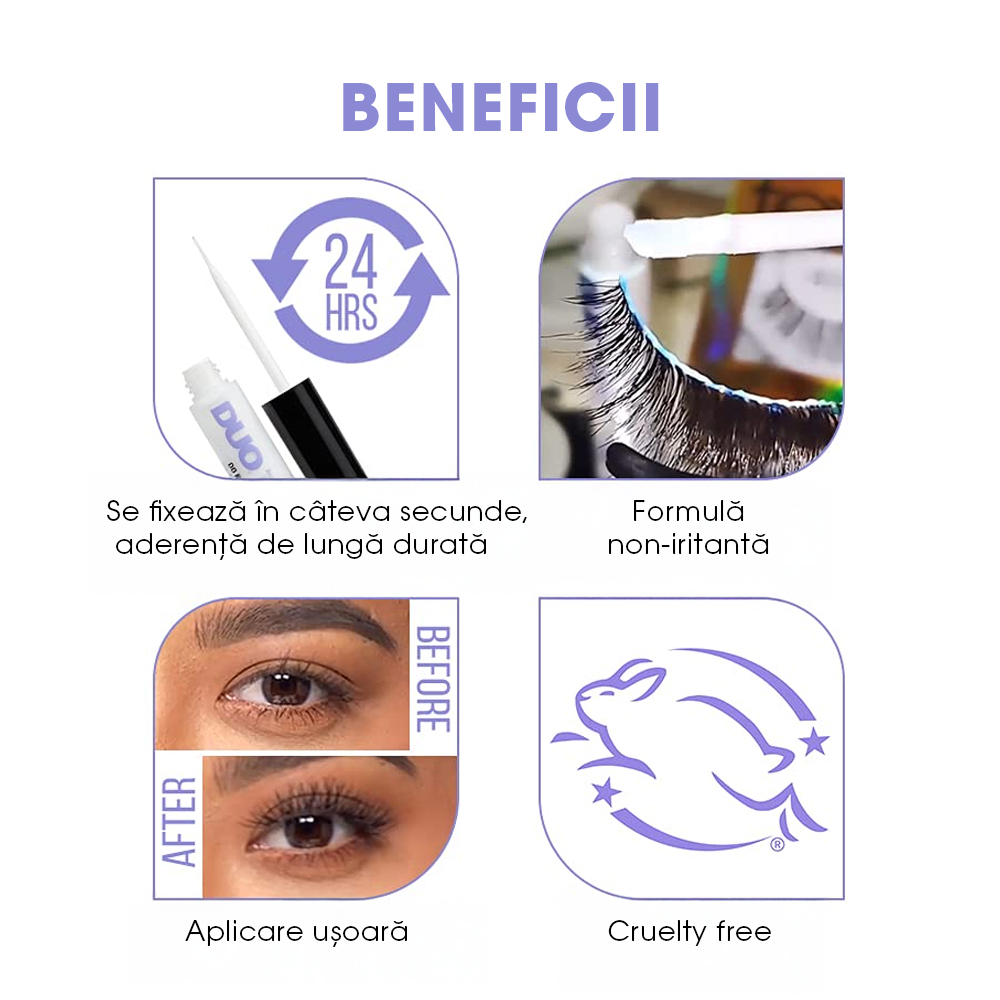 Adeziv Duo Rosewater & Biotin Striplash Adhesive Clear