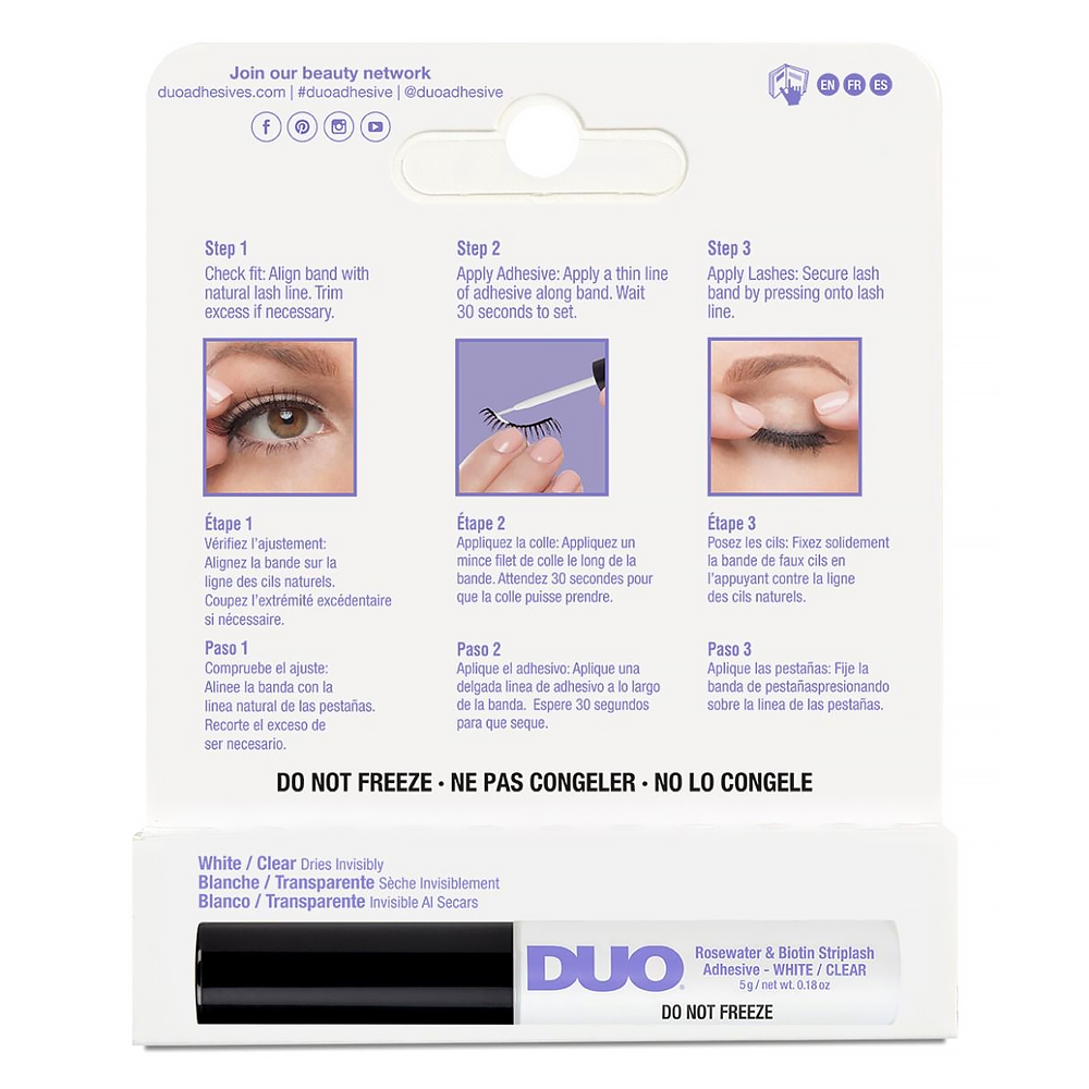 Adeziv Duo Rosewater & Biotin Striplash Adhesive Clear
