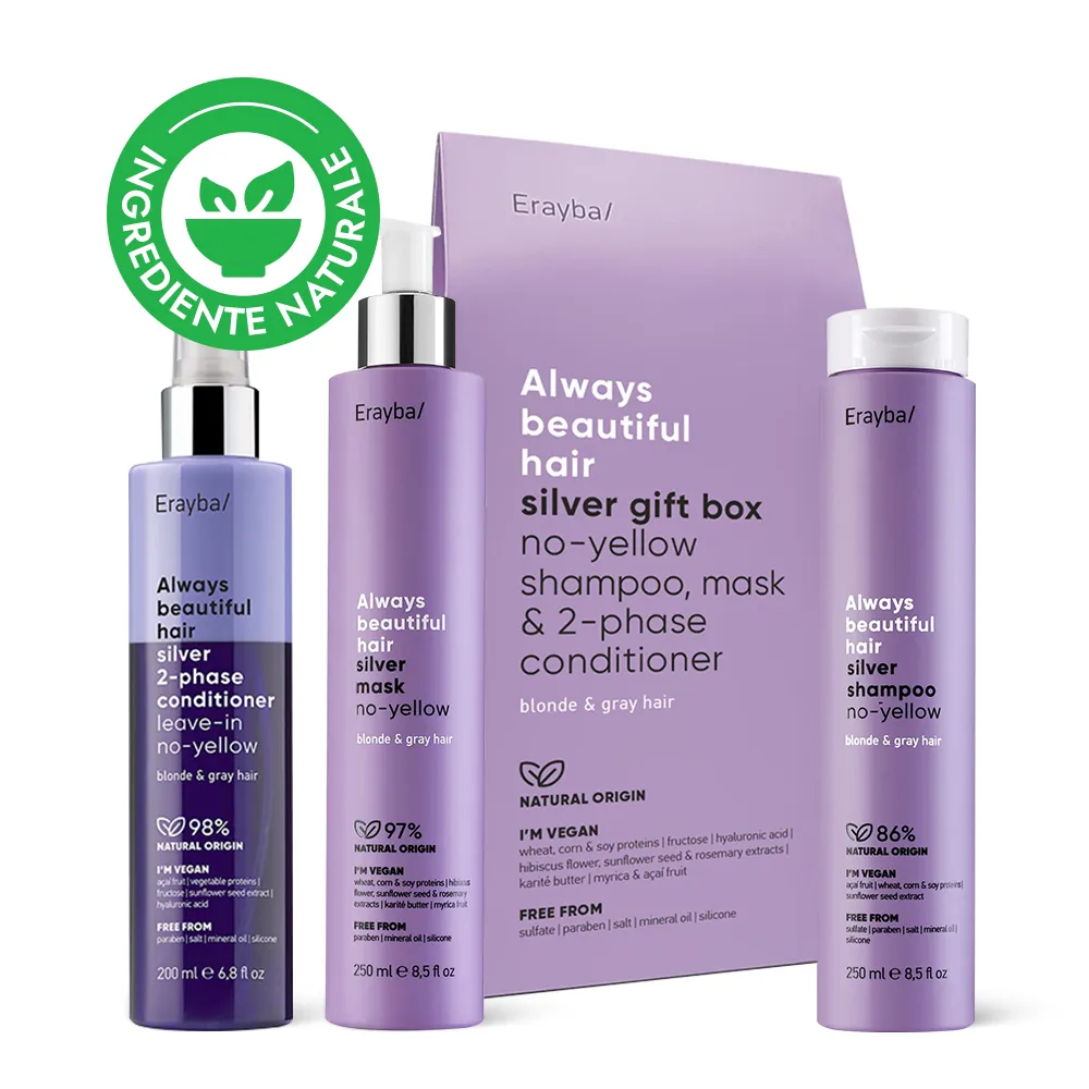 Set de Îngrijire pentru Neutralizarea Tonurilor Galbene Erayba Silver Gift Box