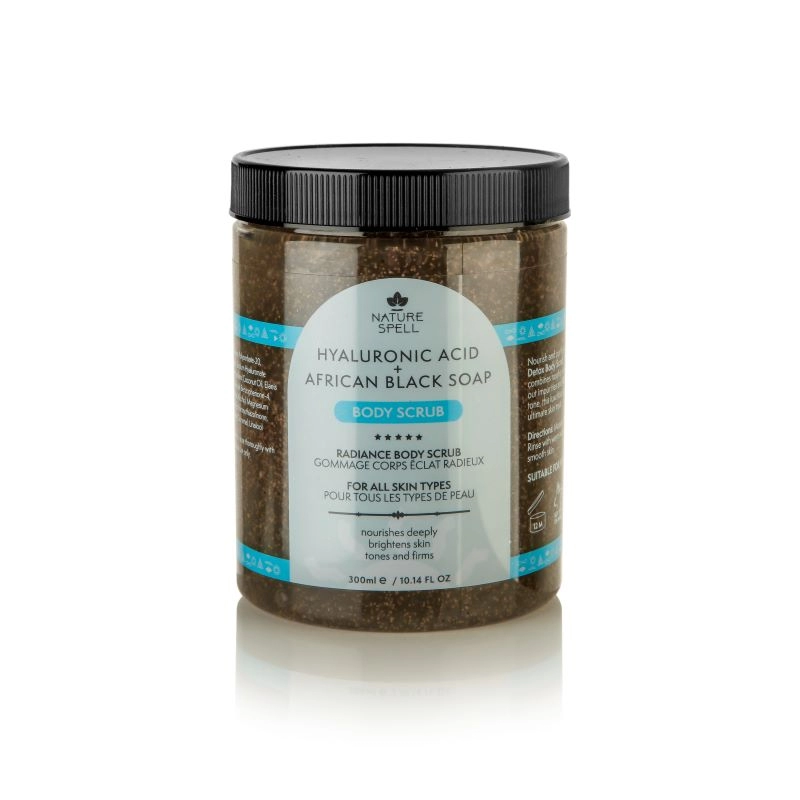 Exfoliant pentru Corp Nature Spell Hyaluronic & Black Soap Body Scrub