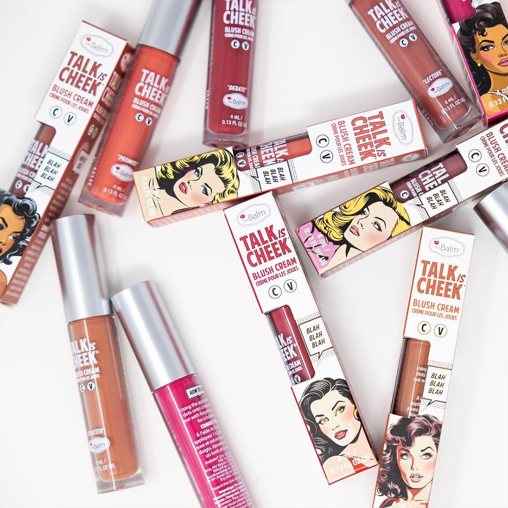 Fard lichid multifunctional theBalm Talk is Cheek Lip & Blush Cream Gossip
