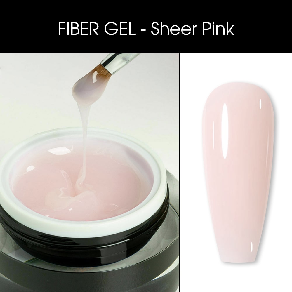 Gel UV pentru Constructie BO.NAIL Fiber Gel Sheer Pink 14 g