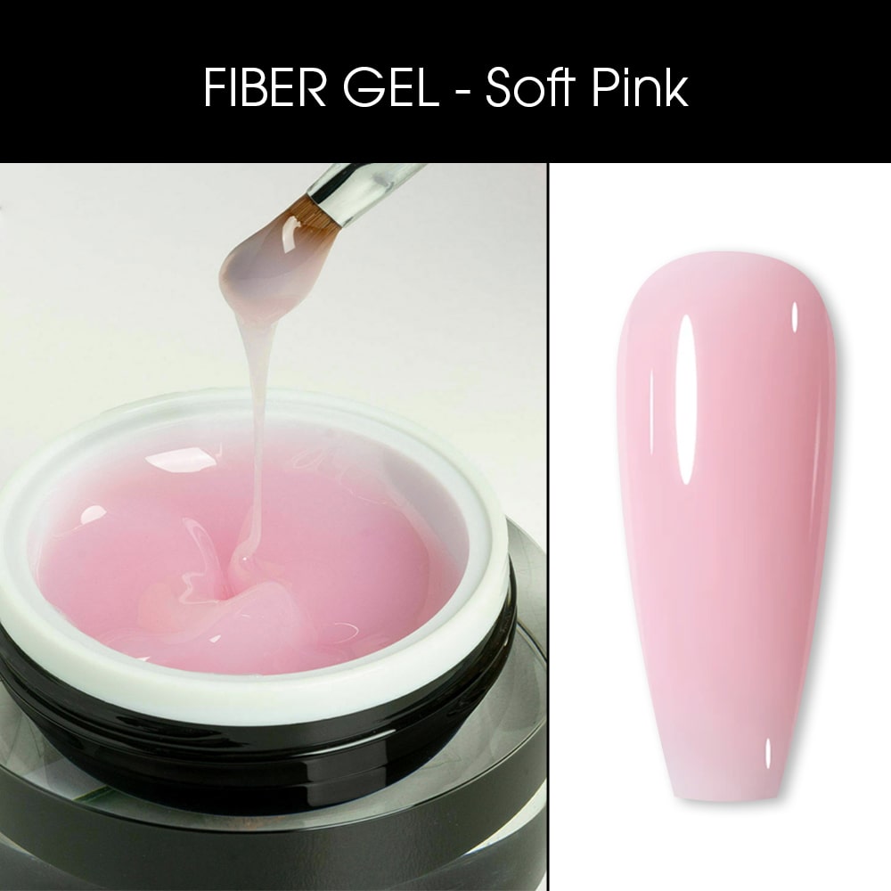Gel UV pentru Constructie BO.NAIL Fiber Gel Soft Pink 14 g