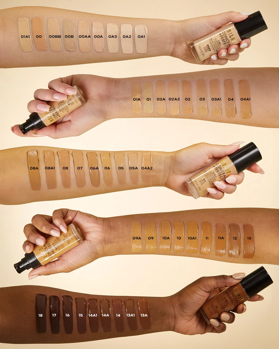 Fond de Ten Milani Conceal + Perfect 2 in 1 Foundation + Concealer