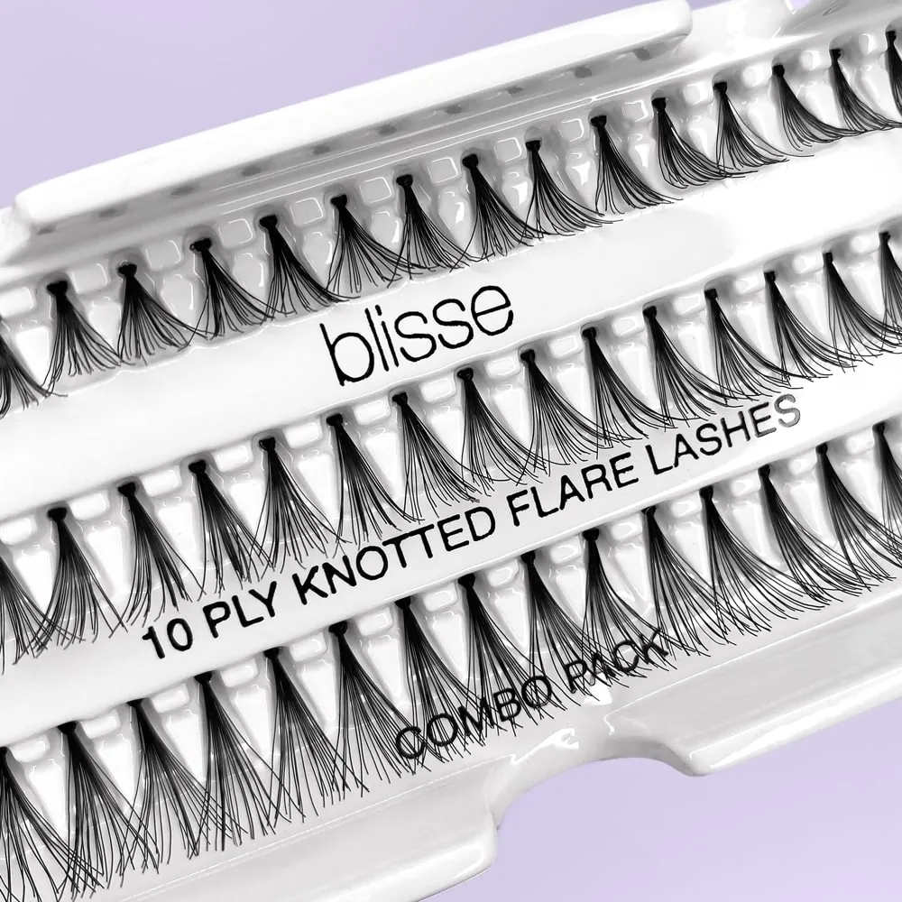Gene False Individuale cu Nod Diverse Lungimi Blisse 10 PLY Knotted Flare Lashes