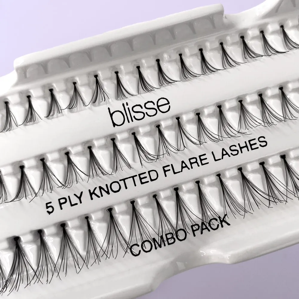 Gene False Individuale cu Nod Diverse Lungimi Blisse 5 PLY Knotted Flare Lashes