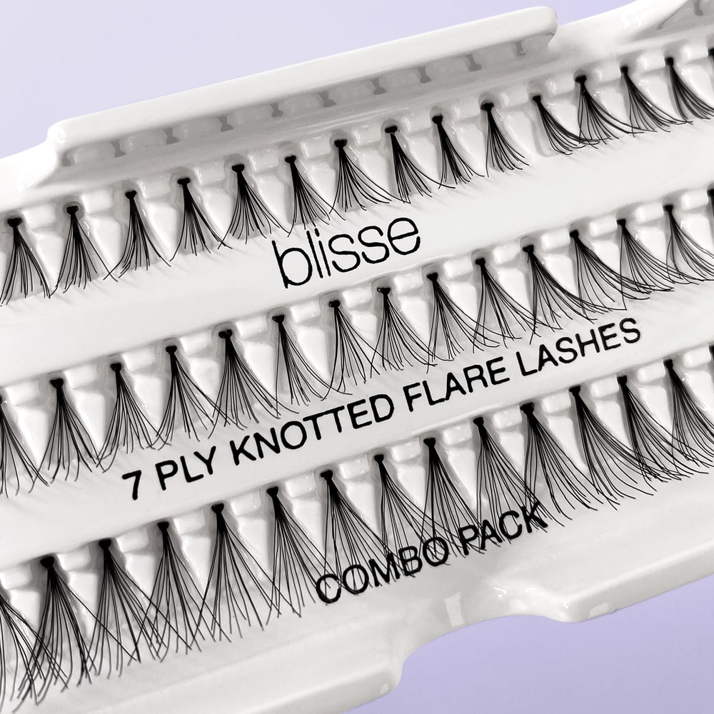  Gene False Individuale cu Nod Diverse Lungimi Blisse 7 PLY Knotted Flare Lashes