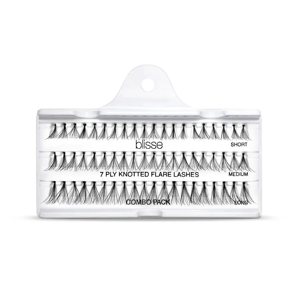  Gene False Individuale cu Nod Diverse Lungimi Blisse 7 PLY Knotted Flare Lashes