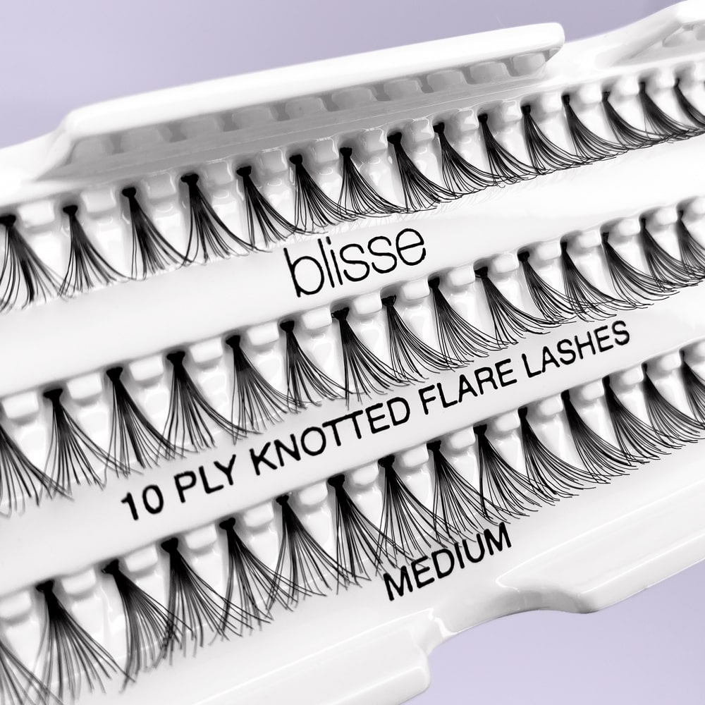 Gene False Individuale cu Nod Lungime Medie Blisse 10 PLY Knotted Flare Lashes