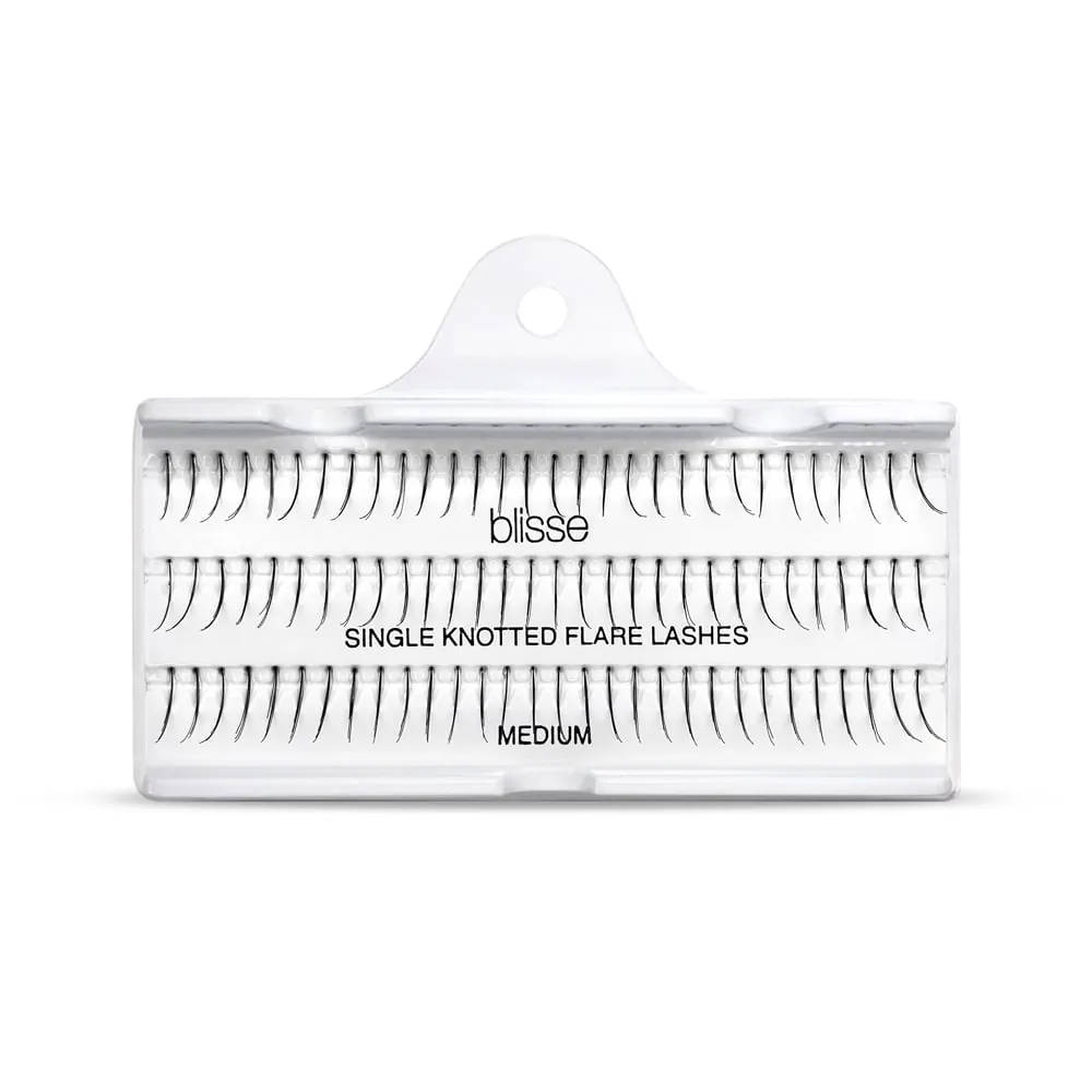 Gene False Individuale cu Nod Lungime Medie Blisse Single Knotted Flare Lashes