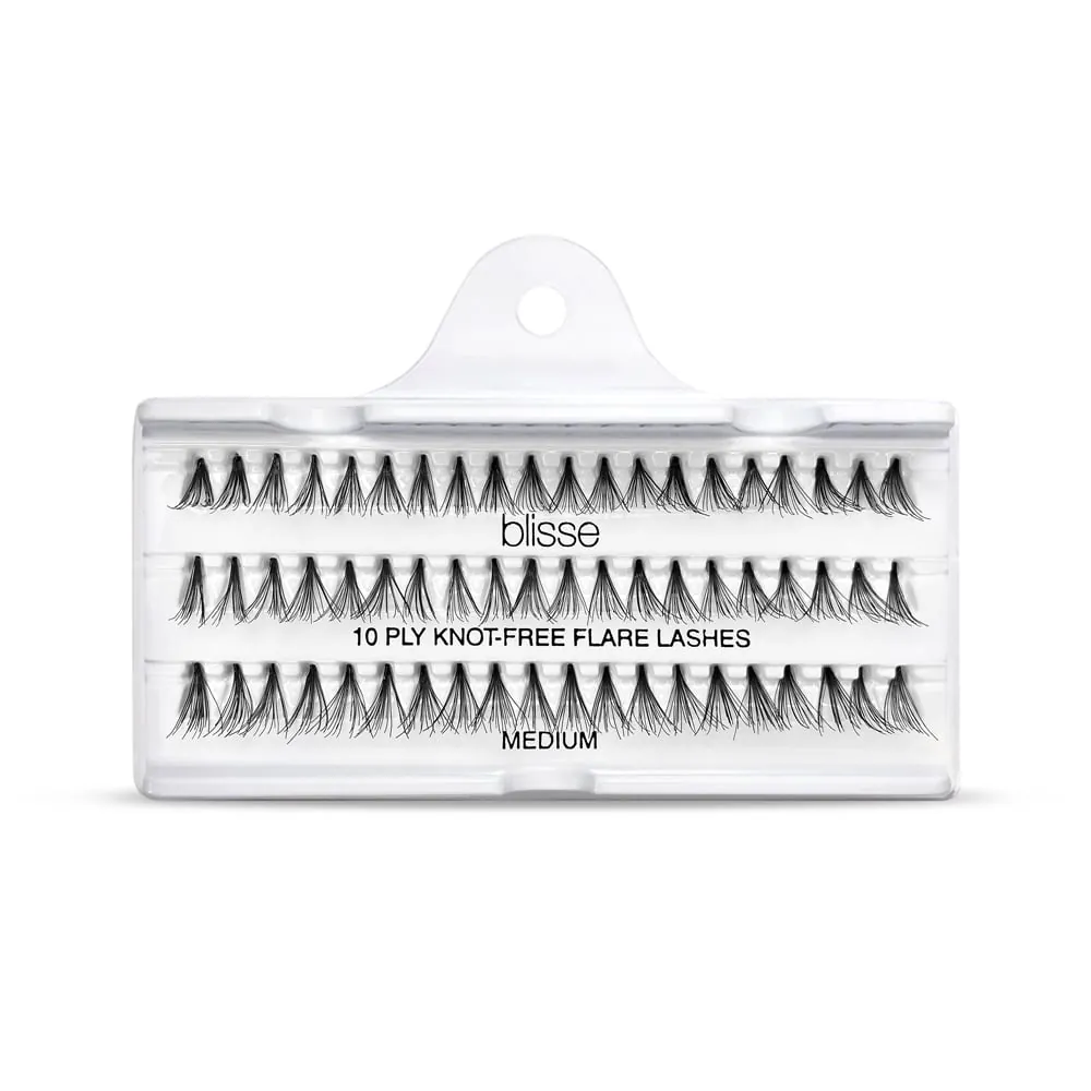 Gene False Individuale fara Nod Lungime Medie Blisse 10 PLY Knott-Free Flare Lashes