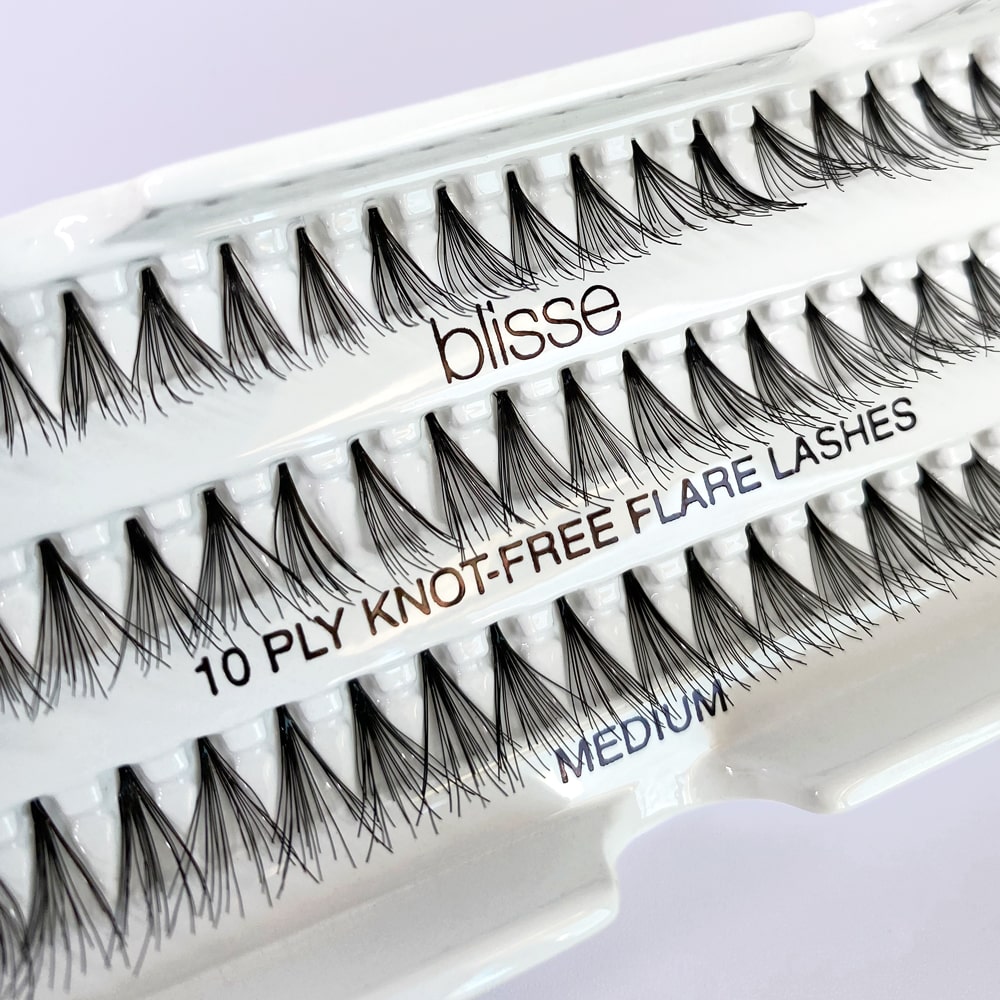 Gene False Individuale fara Nod Lungime Medie Blisse 10 PLY Knott-Free Flare Lashes