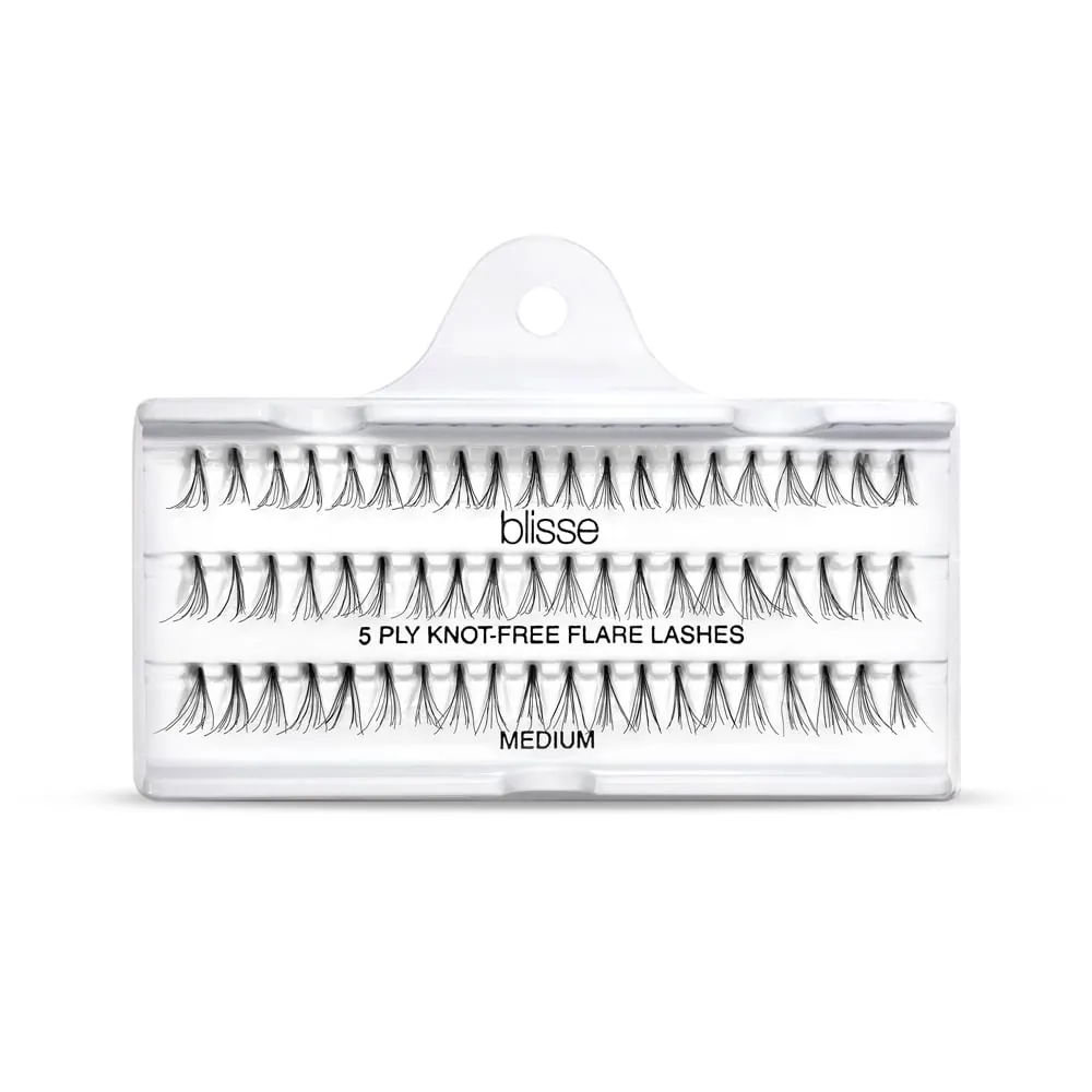 Gene False Individuale fara Nod Lungime Medie Blisse 5 PLY Knott-Free Flare Lashes