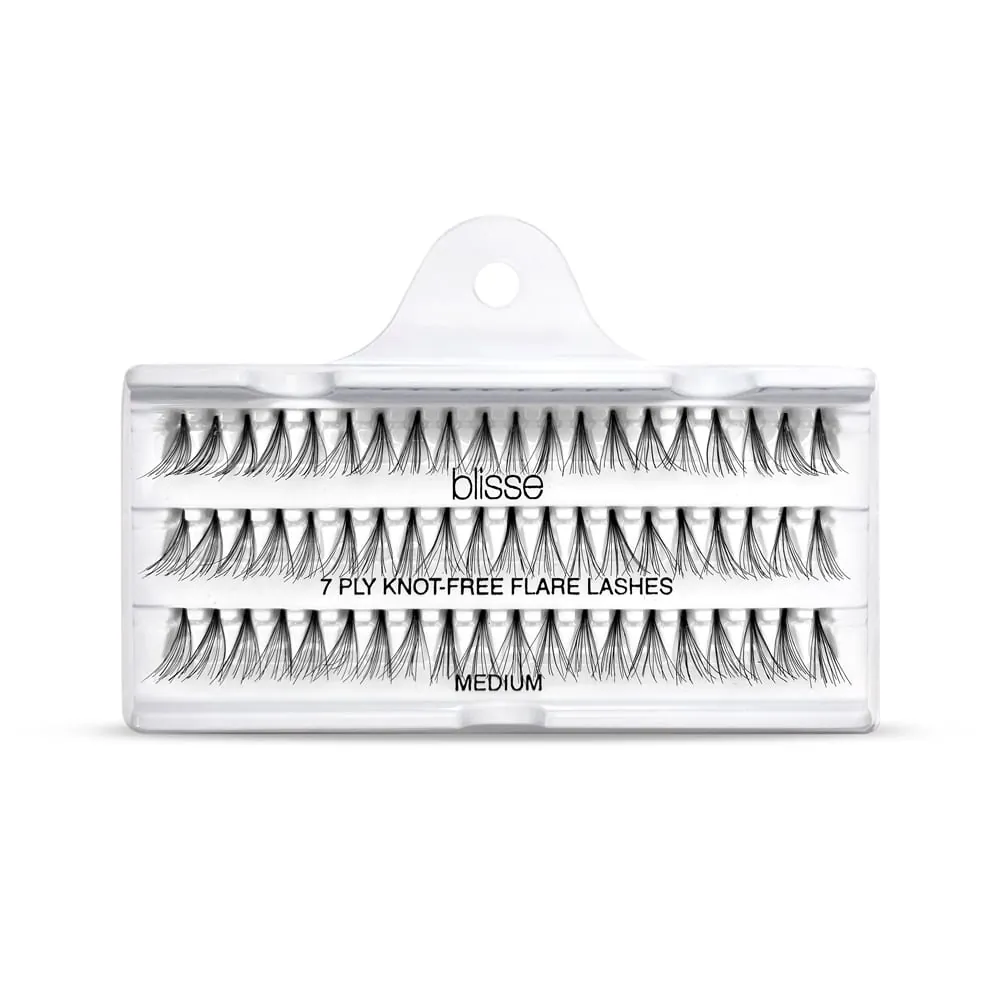 Gene False Individuale fara Nod Lungime Medie Blisse 7 PLY Knott-Free Flare Lashes