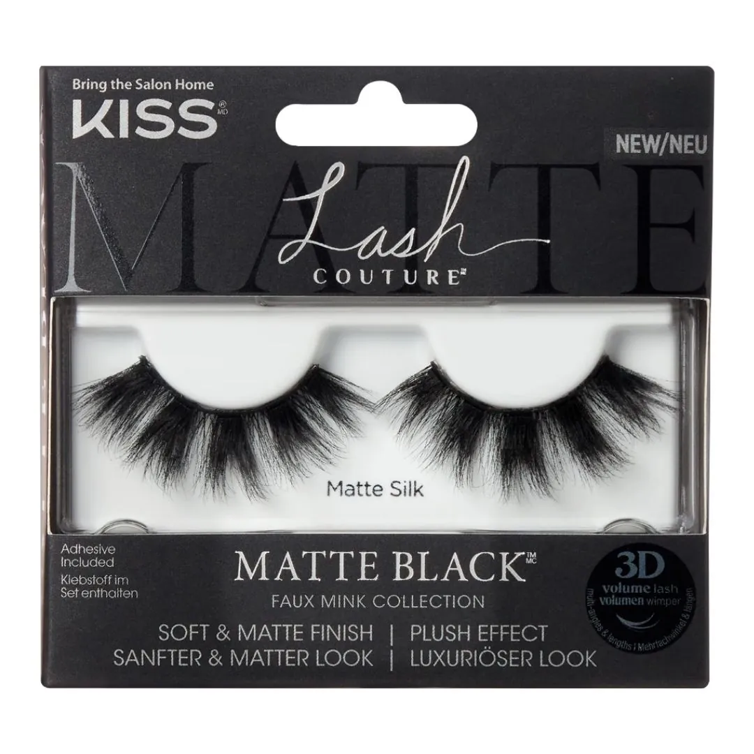 Gene false tip bandă KissUSA Lash Couture Matte Black Collection Matte Silk Kiss USA