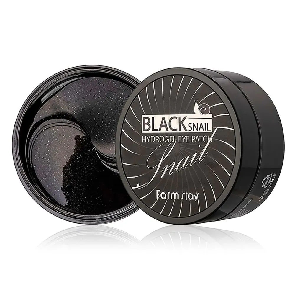 Plasturi Hranitori pentru Zona Ochilor cu Mucina de Melc Negru Farmstay Hydrogel Eye Patch