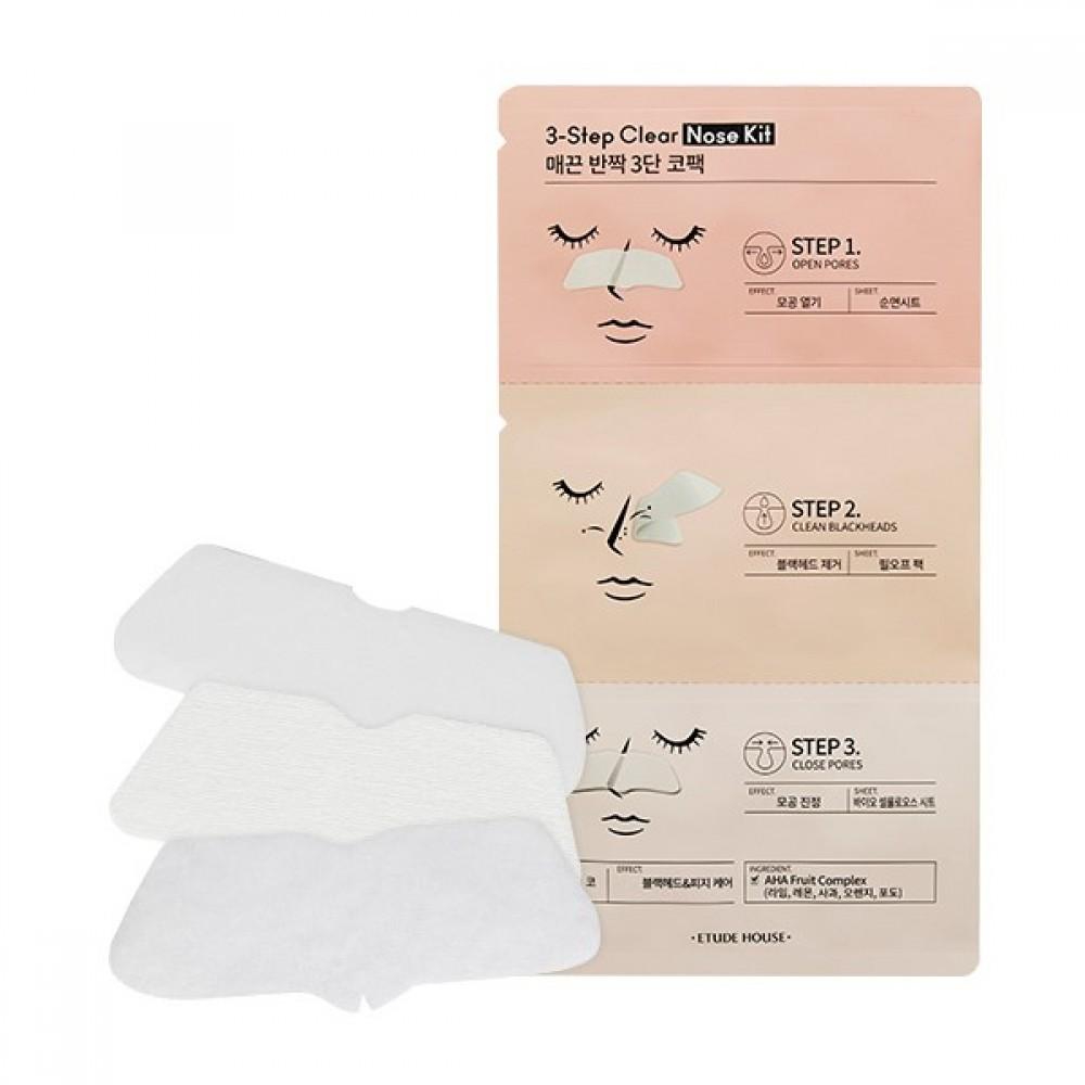 Kit pentru Curatarea Porilor Etude House 3-STEP Clear Nose Kit