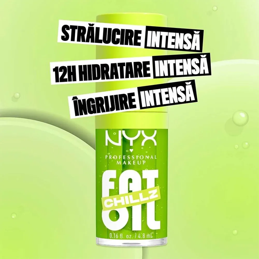Luciu de buze NYX Professional Makeup Fat Oil Chillz 19 Kiwi Freezie