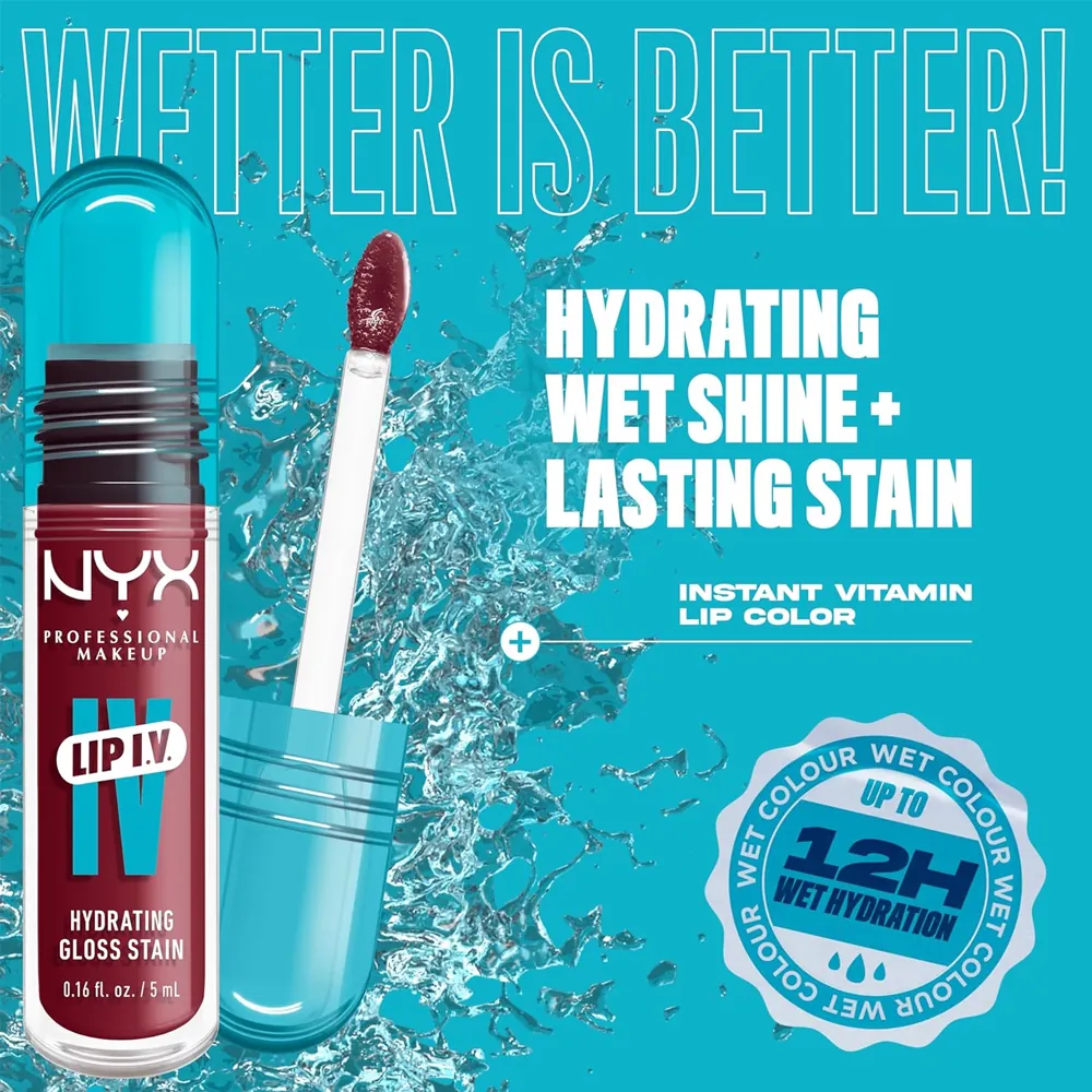 Luciu Tint de Buze NYX Professional Makeup I.V. Lip Gloss Stain Bubblegum Burst