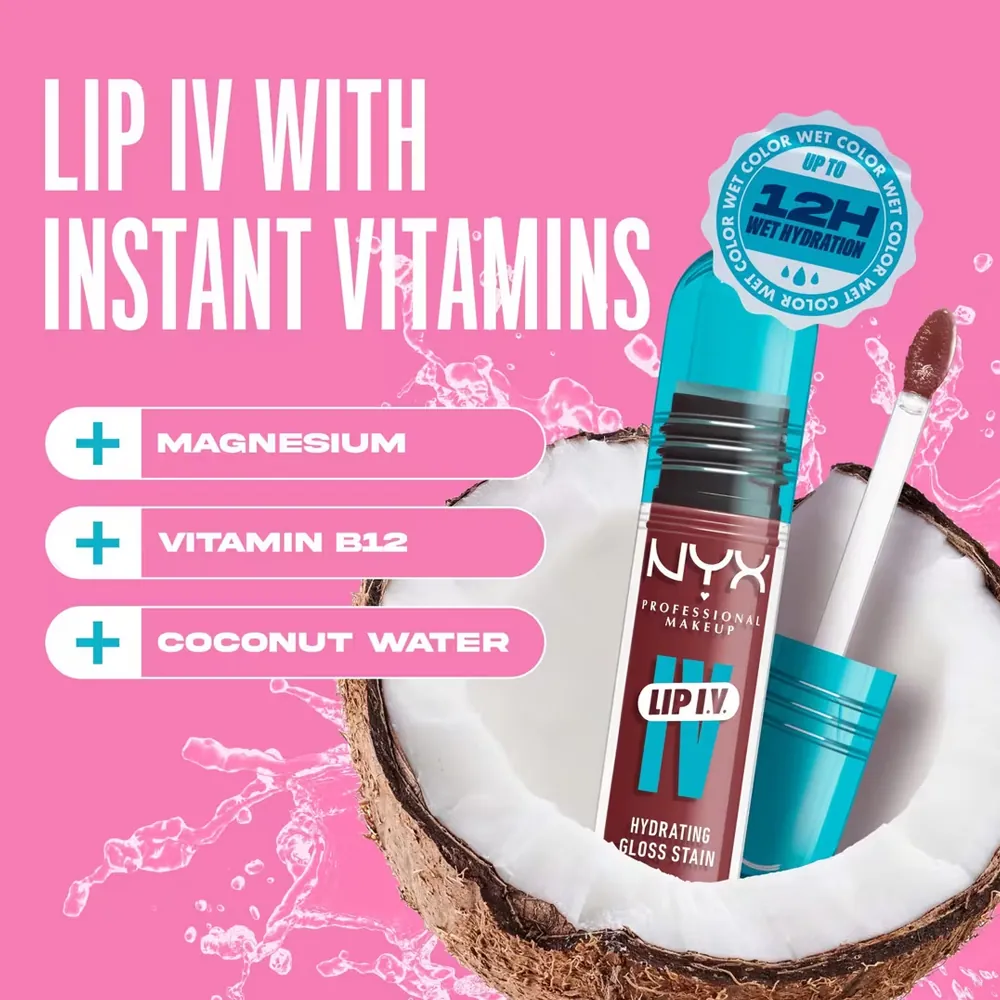 Luciu Tint de Buze NYX Professional Makeup I.V. Lip Gloss Stain Bubblegum Burst