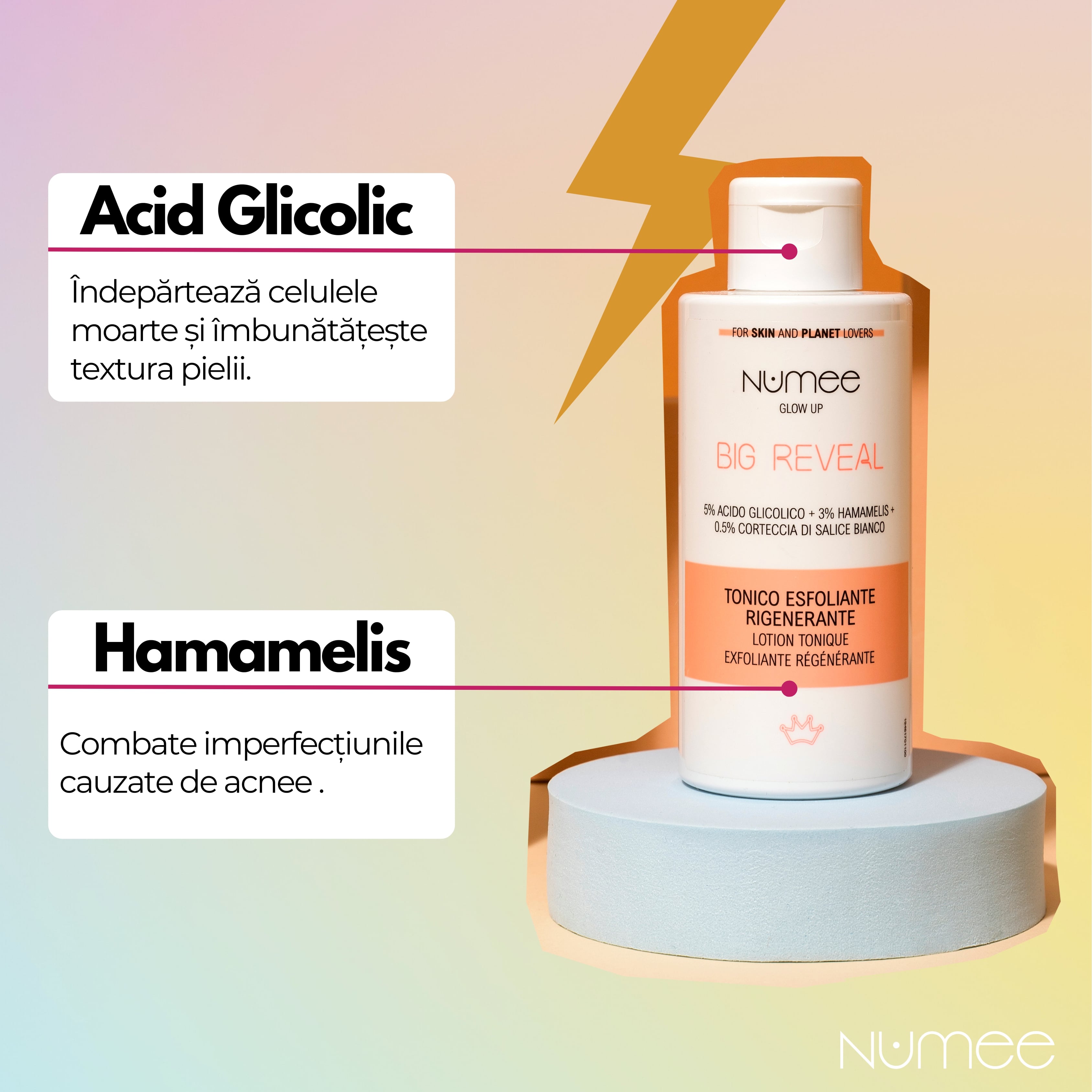 Lotiune Tonica Exfolianta Numee Glow Up Big Reveal Resurfacing Twilight Toner