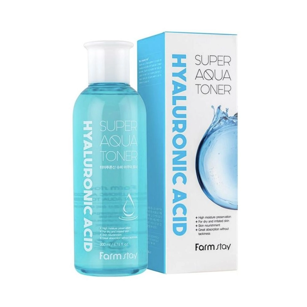 Lotiune Tonica Hidratanta cu Acid Hialuronic Farmstay Super Aqua Toner