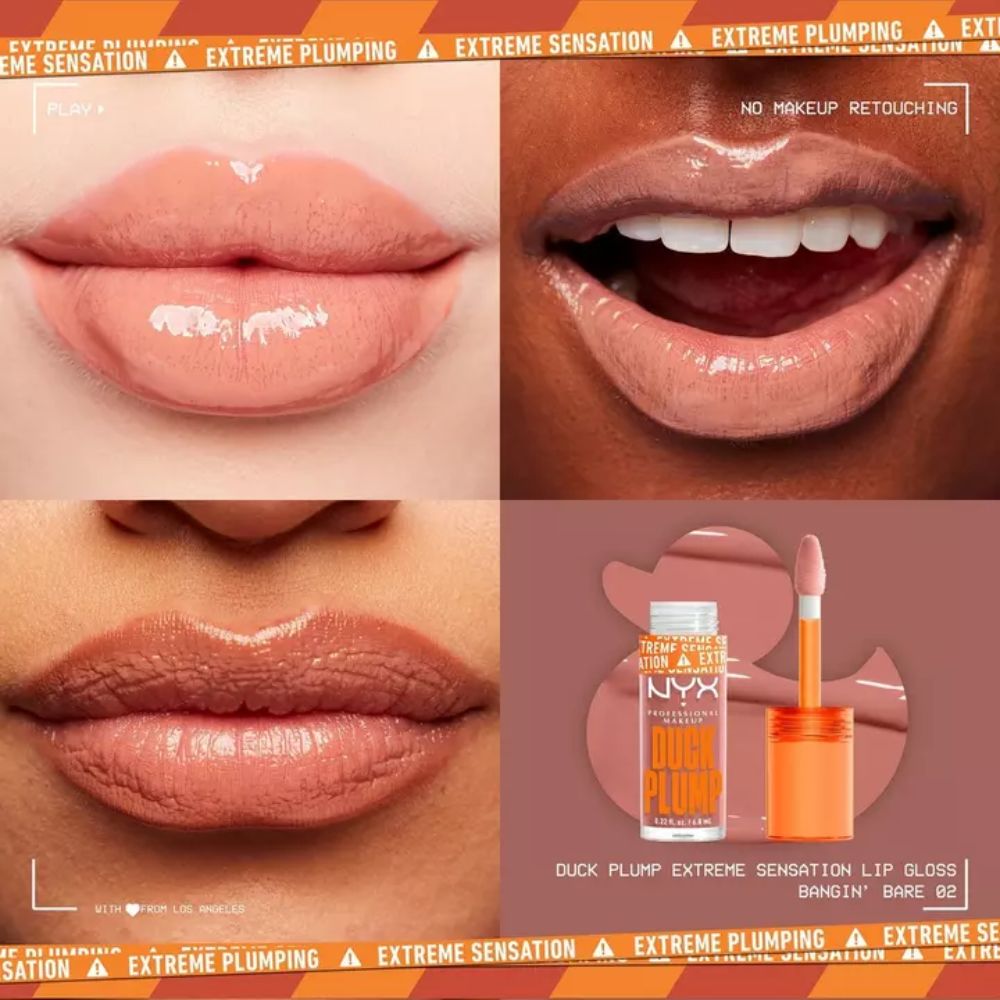 Luciu de buze NYX Professional Makeup Duck Plump 02 Bangin` Bare