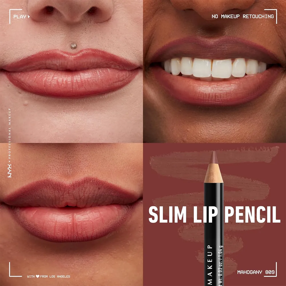 Creion buze NYX Professional Makeup Slim Lip Pencil Mahogany