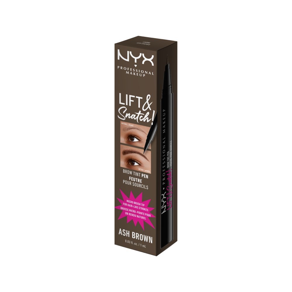 Marker pentru sprancene NYX Professional Makeup Lift N Snatch Brow Tint Pen Ash Brown