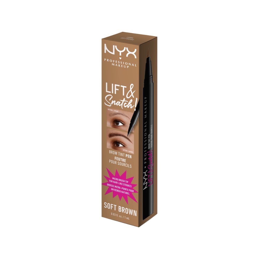 Marker pentru sprancene NYX Professional Makeup Lift N Snatch Brow Tint Pen Soft Brown