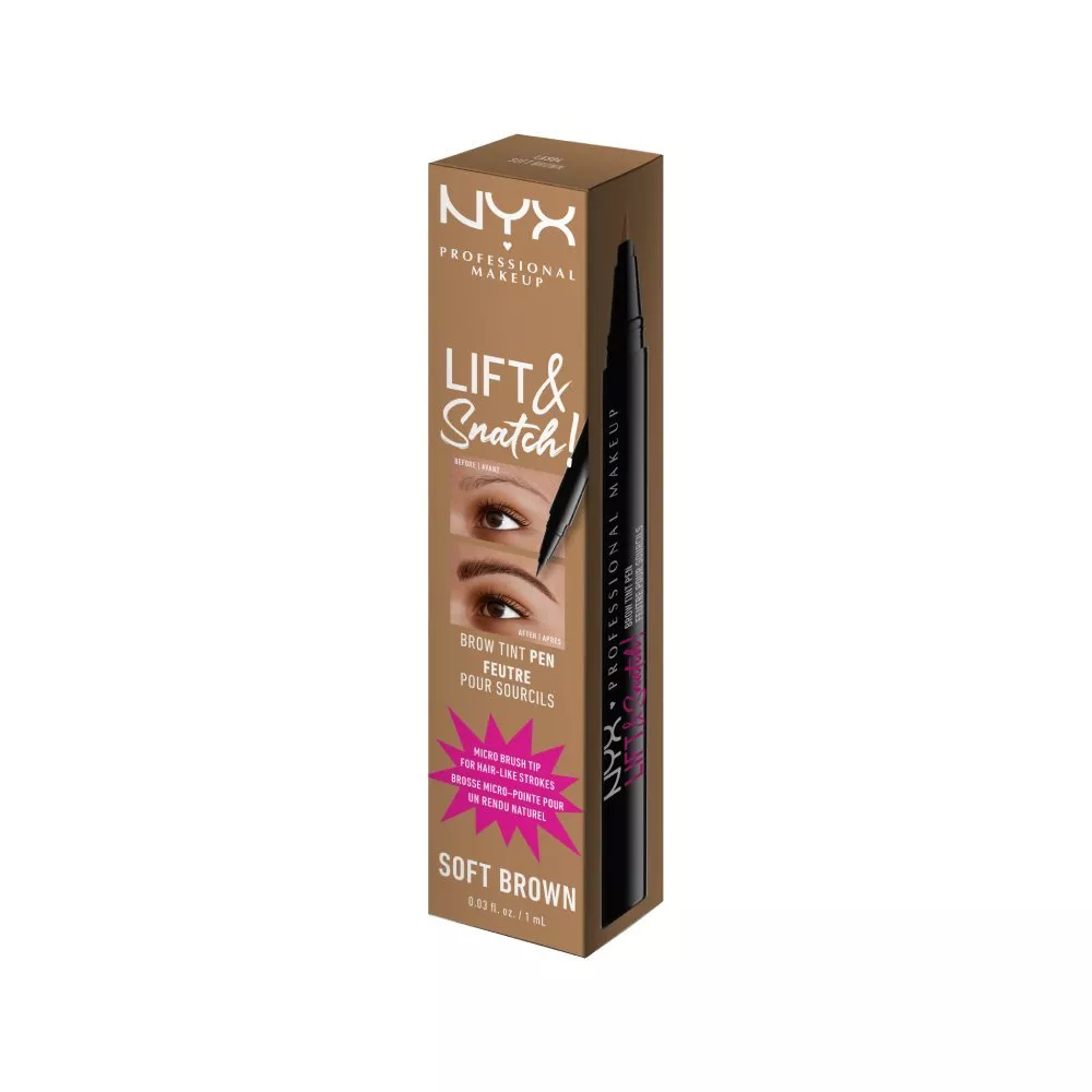 Marker pentru sprancene NYX Professional Makeup Lift N Snatch Brow Tint Pen Soft Brown